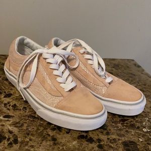Light Pink Vans with metallic dots
